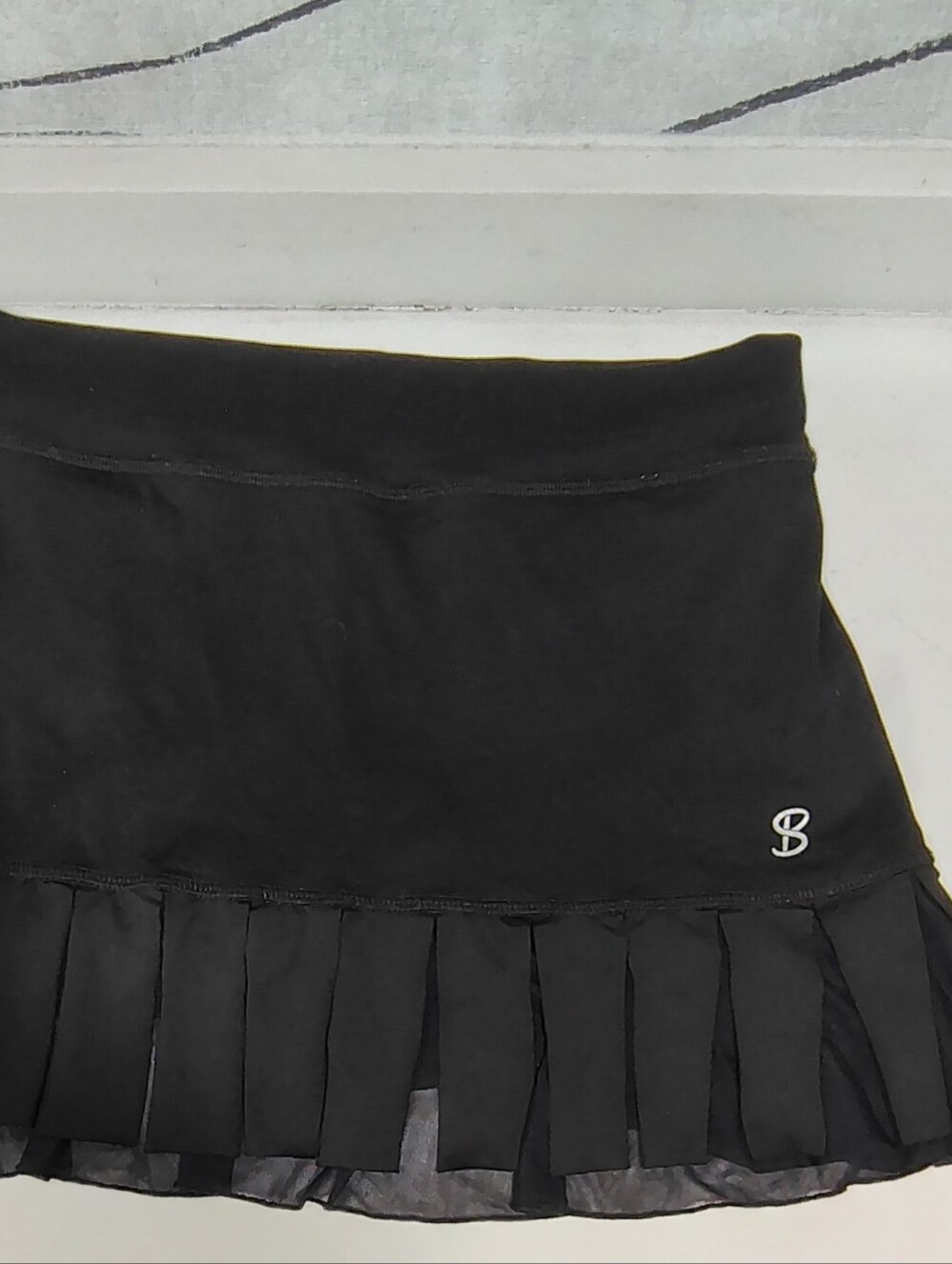 Sofibella XS Black Mesh Pleated Tennis Skort Golf, Pickleball, Sports Activewear
